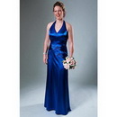 A-Line Halter Top Floor- Length Satin Mother of The Bride Dresses 2010 Style(MWYN073)
