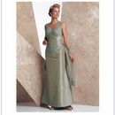 Free Shipping 2010 Brand New Custom Made Wide Straps A-line Ankle-length Taffeta Mother Of The Bride Dresses MD0007