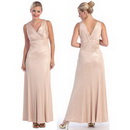 Free Shipping Sheath V-neck Neckline Elegant Satin Mother of The Bride Dress,mother of The Bride Gown M002