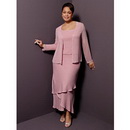 MBD22 Free Shipping 2011 Sheat Scoop Dropped Waist Tea Length Mother of The Bride Dresses