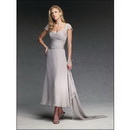 V-neckline Cap Sleeves Ruching Beaded Chiffon Mother of The Bride Dress MO5109