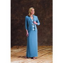 Sheath V-neck Floor-length Coat / Jacket Satin Sashes/ Ribbons Mother of The Bride Dresses