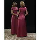 A-Line Bateau Floor- Length Satin Mother of The Bride Dresses 2009 Style(MWYN020)