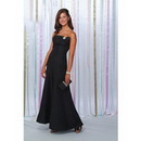 Elegant Black Simple Strapless Beaded Satin Long Evening Mother of The Bride Dresses Plus Size