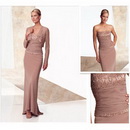 Shealth Strapless Chiffon Floor-length Mother of The Bride Dresses