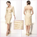 Free Shipping!Elegant Strapless Satin Knee Length Mother of The Bride Dress FR002