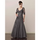 2010 Custom Half.sleeve Style Dress Party Gowns Mother of The Bride Dresses 373