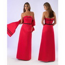 2009 Style(MWYN018) Red A-Line Strapless Floor- Length Satin Mother of The Bride Dresses