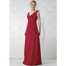 Column/Sheath V-neck Floor Length Satin Mother of The Bride Dresses 2009 Style(MWYN082)