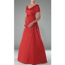 A-Line V-neck Floor- Length Satin Mother of The Bride Dresses 2009 Style(MWYN003)