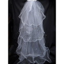 Free Shipping White Embroidery Edge Organza Butterfly Wedding Veil Accessories for Bride