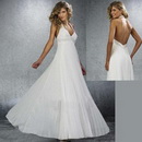 A Line Wedding Dresses International Halter Neck Type Strapless Floor-Length Organza