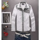 Free Shipping 2011 New British Fashion Elite Men's Classic Decorative Stylish Patched Dress Shirts S L Long Sleeve Shirt