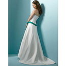 A Line Strapless Satin Wedding Dress
