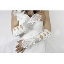 11" Evening Opera Ivory Lace Embroider Fingerless Wedding Bridal Gloves