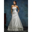 2011 Hot Whole Sale Free Shipping New Design Taffeta A-line Long Train Wedding Dress/wedding Gown/bridal Dress