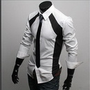 6036 Free Shipping New Mens Shirts Casual Slim Fit Stylish Dress Shirts US Size XS,S,M Colour Black