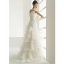 Free Shipping Wedding Gowns 5685 Sexy A Line Off-the-shoulder Floor Length Organza Wedding Dresses