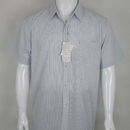 Fashional Big Size Turndown Collar Short Sleeve Color Strip Mens Shirt Y1106-1#