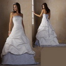 Embroidered Satin A Line Wedding Dresses (hongxin061006) Strapless Floor-Length Sleeveless