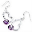 2011 New Earrings Silver Hanliu Amethyst Zircon Earrings Lovely Accessories Wholesale