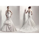 Latest Design Sleeveless A Line Charming Taffeta Wedding Dress
