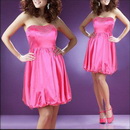 03181PK Free Shipping Sexy Shinning Pink Fashion Party Strapless Cocktail Dress