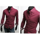 10/lot New Mens Casual Slim Fit Stylish Dress Shirts Colour:Black Size XS,S,M