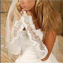 Free Shipping 2011 Year New Style Fingerless Satin White Bridal Gloves