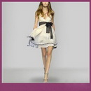 Hot Sale Causal Emprie Spaghetti Strap V Neck Lace Sash Chiffon Mini Party Dresses Cocktail Dresses