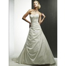 A Line Wedding Dresses Strapless Chapel Train Bridal Wedding Ball Gown Prom Dress 270