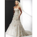 A Line Wedding Dresses Strapless Chapel Train Bridal Wedding Ball Gown Prom Dress 280