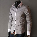 New Mens Shirts Casual Slim Fit Stylish Dress Shirts Colour:Gray US Size:S,M,L,XL