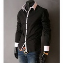 Free Shipping New Mens Shirts Casual Slim Fit Stylish Dress Shirts Colour:Gray US Size:S,M,L,XL