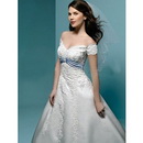 A Line Portrait Satin Wedding Dress