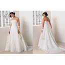 Hot Sale Stunning A Line Sleeveless Appliqued Satin Wedding Dresses Wholesale and Retail with Free Shipping WD-D032