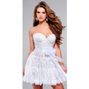 White Lace Sweetheart Cocktail Dress