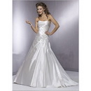 Free Shipping!Gorgeous Style Strapless Beaded Satin Princess Line Wedding Dress 2011