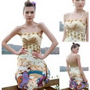 Free Shipping! MOQ:1 Piece, New Arrival Spaghetti Strap Print Cocktail Dress, Ladies Short Dress, Ball Dress 82629 Retal