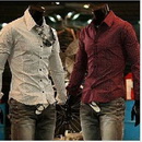Mens Shirts Casual Slim Fit Stylish Mens Dress Shirts + Free Shipping