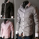 Fashion Men's Slim Luxury Stylish Patched Dress Shirts XS S M L Long Sleeve Shirt Casual Slim Fit Stylish Dress Shirts