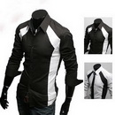 Collision-color Design,special Collar, Solid Color Shirts.Mens Slim Luxury Stylish Patched Dress Shirts,Casual Shirts,