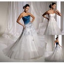 Leading Style Organza Strapless Appliqued A Line Wedding Dresses