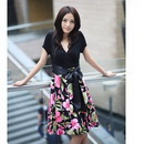 Discount! Sexy V Neck Evening/party/cocktail Dress Women's/ladies Dress,printing Sexy Dress,Free Shipping, Skt-044