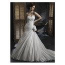 High Quality Taffeta Sweetheart Strapless Rouched A Line Wedding Dress Skirt with Lace Up Clouser WM-0229