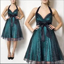 New Chic Blue Ribbon Bow Halter Halter Elegant Designer Cocktail Dresses Free Shipping 02026BL