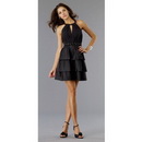 Beauty Black Color Satin Halter Ruffle Cocktail Dress ,lastest Formal Evening Dress, Wholesale, BZ0830050