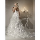 2011 New Arrival Free Shipping Sleeveless A Line Chapel Train Ruffled Organza Wedding Dresses WD5149