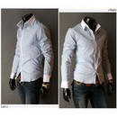 Wholesale Fashion Men's Slim Luxury Stylish Patched Dress Shirts XS S M L Long Sleeve Shirt Casual Slim Fit Stylish Dress Shirts