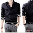 Free Shipping New Men's Shirts Casual Slim Fit Stylish Dress Shirts Colour: Size:S,M,L,XL